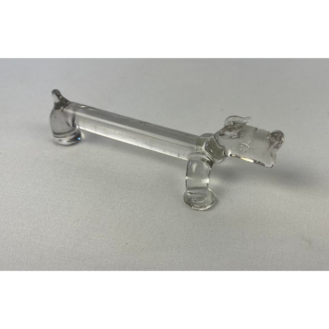 French Set of 10 Molded Glass Knife Rests French Basset Hound Shape For Sale - Image 3 of 5