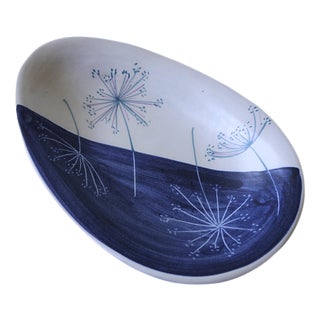 Handmade Blue and White Dish from Höganäs, Sweden For Sale