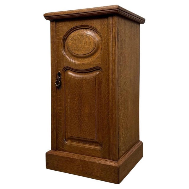 Antique Oak Bedside Cupboard, England For Sale - Image 3 of 11