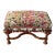Vintage English Jacobean Style Walnut Needlepoint Upholstered Bench With Scalamandré Tassel Fringe For Sale