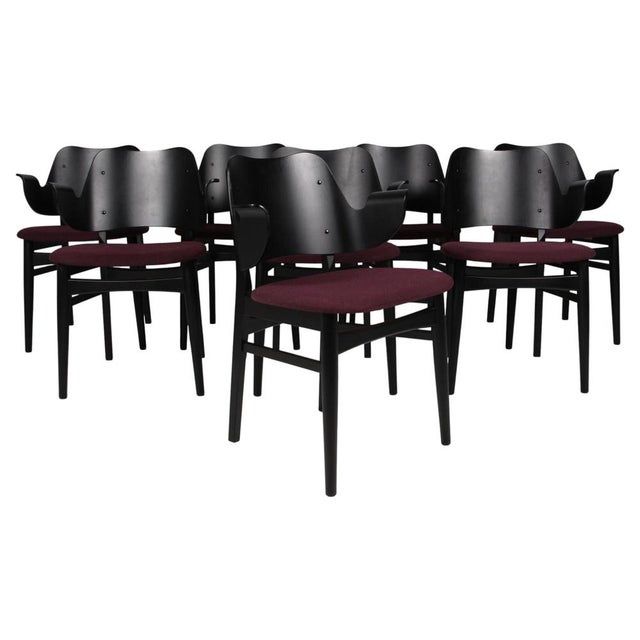 Danish Armchair Model 107 Black Frame by Hans Olsen, 1960s, Set of 8 For Sale - Image 9 of 9