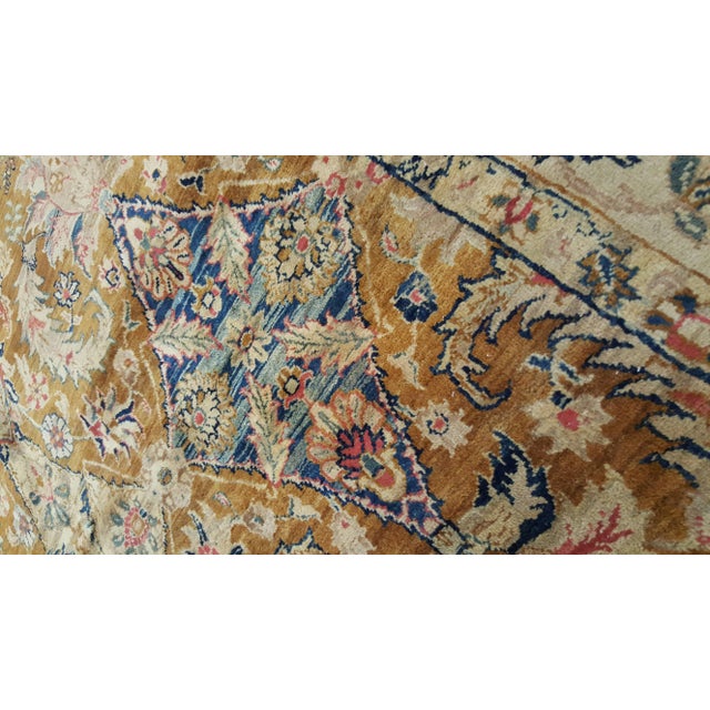 Vintage Indo Tabriz Carpet, Oriental Rug, Handmade, Taupe, Gold, Cream Caramel For Sale - Image 13 of 15