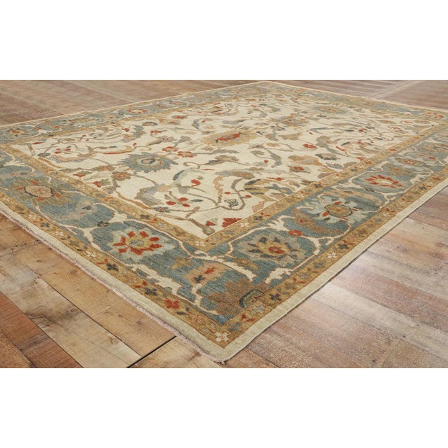 Textile Organic Modern Persian Sultanabad Rug - 08'11 X 12'00 For Sale - Image 7 of 9