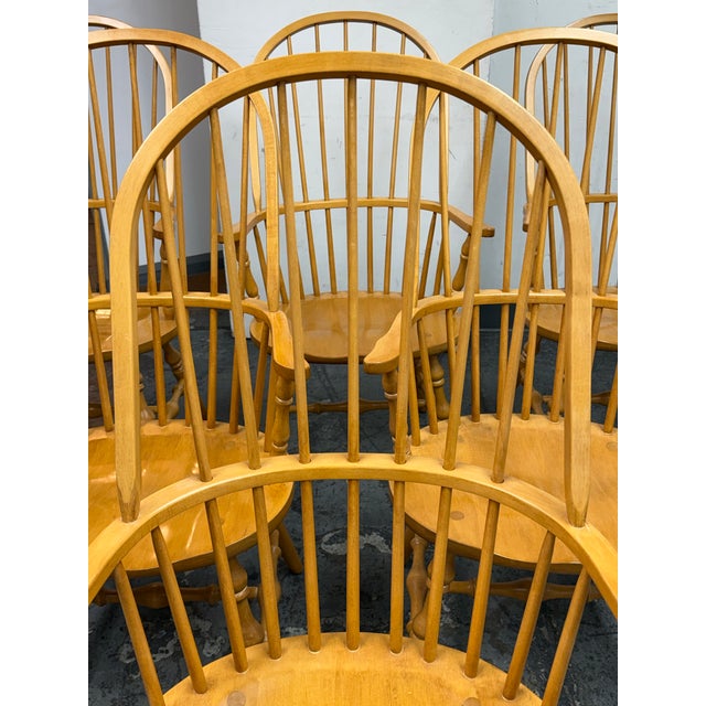 Late 20th Century Vintage Habersham Plantation Windsor White Oak Chairs, Set of Six For Sale - Image 5 of 12