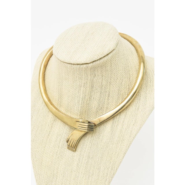 This is part of Chairish’s Costume Jewelry assortment. This very rare vintage brass mid century modern hallmarked Los...