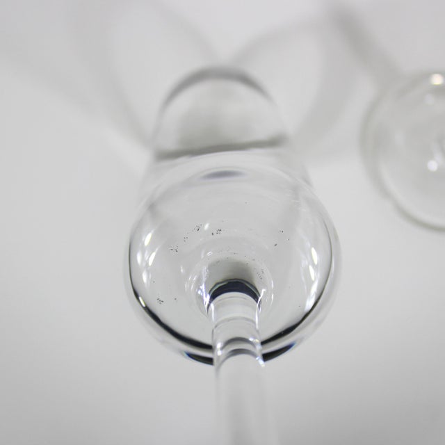 1960s Mid-Century Modern Silver Rim Champagne Flutes Glasses- Set of 4 For Sale - Image 4 of 12