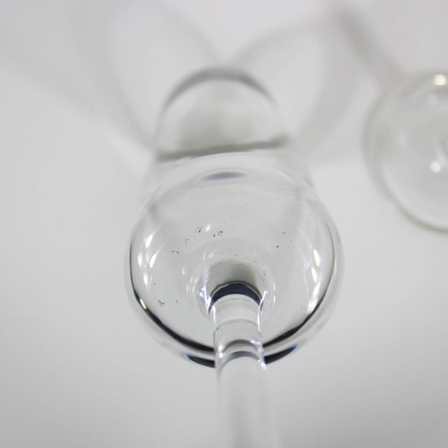 Mid-Century Modern Silver Rim Champagne Flutes Glasses- Set of 4 For Sale - Image 4 of 12