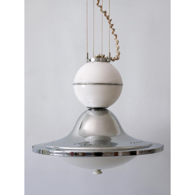 Mid-Century Modern UFO Counterweight Pendant Lamp, Italy, 1960s For Sale - Image 9 of 18
