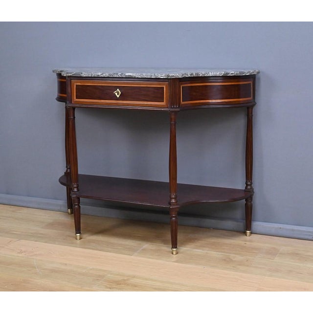 Late 18th Century Louis XVI Mahogany and Marble Console Table For Sale - Image 4 of 18