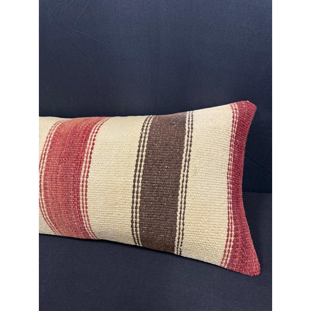 Turkish Hemp Pillow Cushion Natural Beige Brown Cushion Cover 14"x40" For Sale - Image 4 of 4