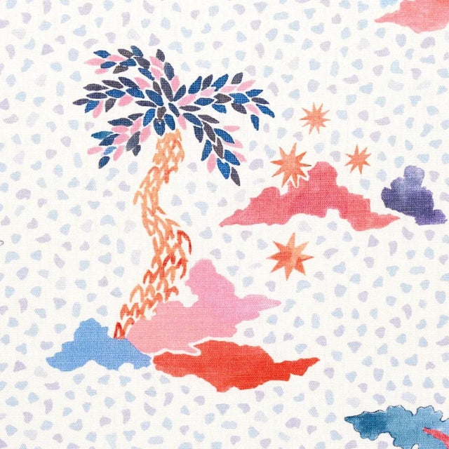 Illustration Sample - Schumacher x Happy Menocal Valetta Fabric In Sky & Pink For Sale - Image 3 of 5