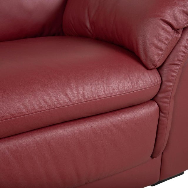 Red Leather 2-Seater Sofa from Natuzzi For Sale - Image 5 of 13