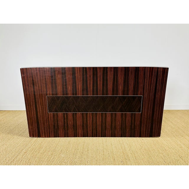 Art Deco Macassar Ebony Extendable Dining Table, France, 1940s For Sale - Image 4 of 17