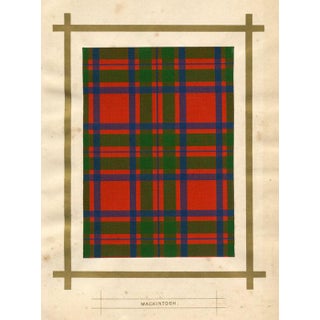1887, Scottish Tartan Print, Mackintosh Clan, Original Color Lithograph For Sale