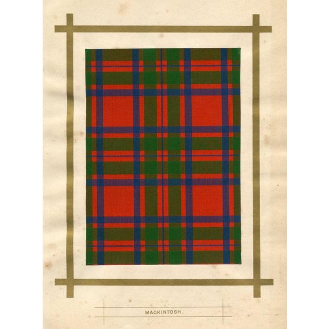 1887, Scottish Tartan Print, Mackintosh Clan, Original Color Lithograph For Sale