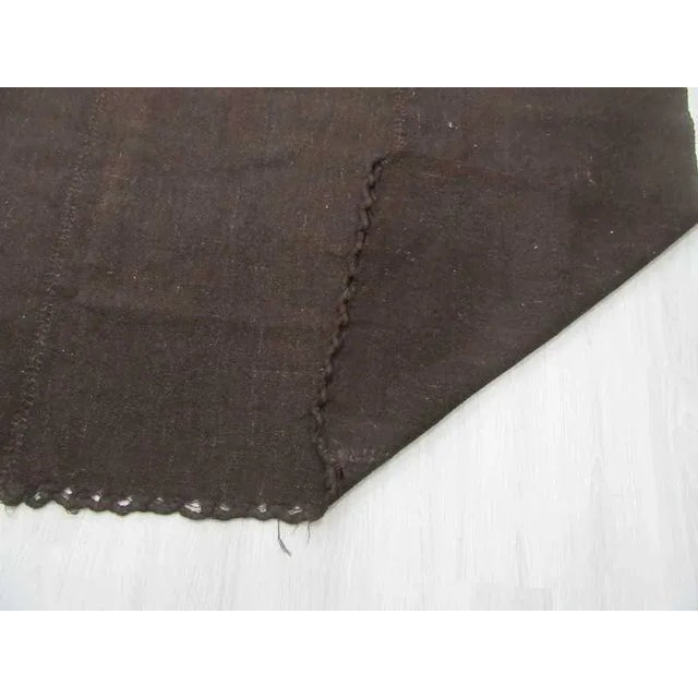 Mid 20th Century Dark Brown Vintage Kilim Rug - 10′4″ × 12′11″ For Sale - Image 5 of 6