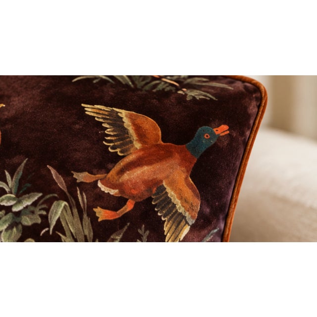 Mid-Century Modern Game Show Spice Designer Pillow Pair With Rust Cording – A 22" Pair For Sale - Image 3 of 4
