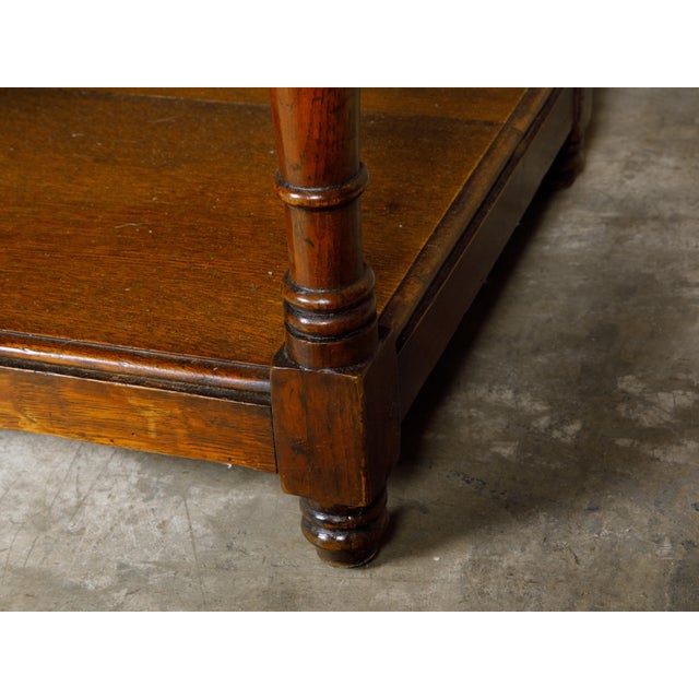 English 19th Century Oak Dresser Base with Marquetry, Doors and Drawers For Sale - Image 10 of 12