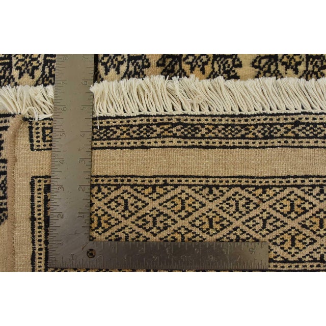 Bokhara Rug 5’2” X 7’8” Beige Wool Tribal Hand-Knotted Oriental Carpet For Sale - Image 12 of 12
