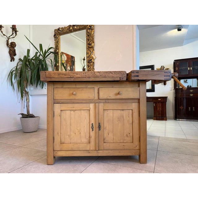 Wooden Workbench in Reclaimed Oak and Spruce For Sale - Image 11 of 11