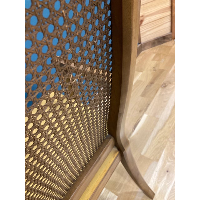 Mustard Vintage Drexel Mustard Yellow Cane Back Armchair For Sale - Image 8 of 11