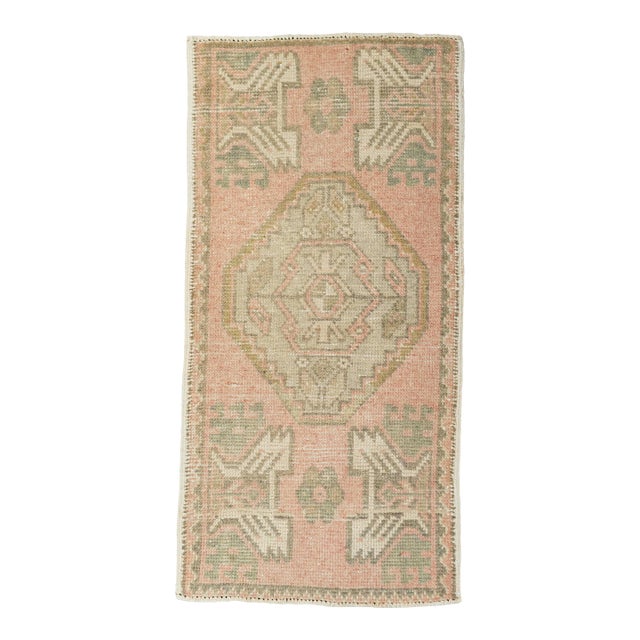 Turkish Mini Rug Oriental Hand Knotted Vintage Rug 1'7" x 3'2" #21161 For Sale