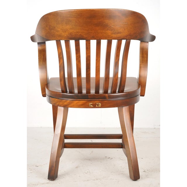 Vintage Wooden Bank of England Style Office Chair For Sale - Image 12 of 15