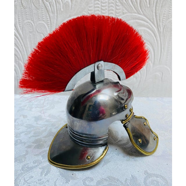Antique 1900s Miniature Roman Helmet Galea Paperweight For Sale - Image 12 of 12