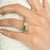 Green Cushion Cut Emerald Diamond Toi Et Moi 18k Gold Ring Size 6.5 For Sale - Image 8 of 12