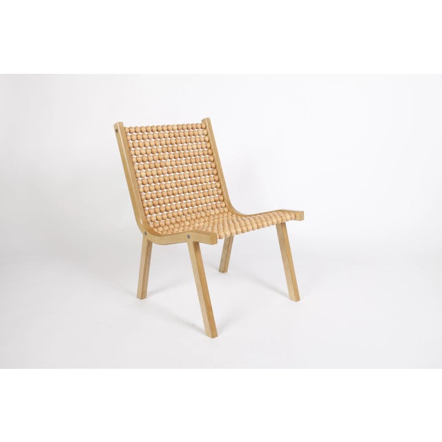 Wood o432 Lounge Chair with Beech Spheres by Jean-Frédéric Fesseler For Sale - Image 7 of 7