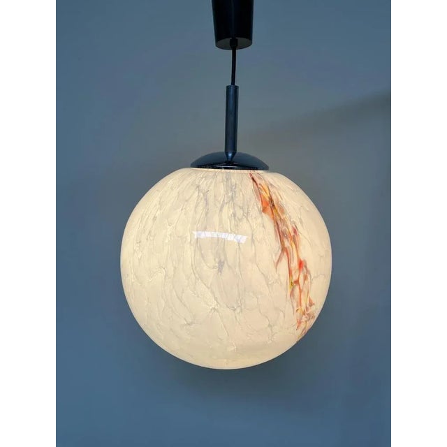 Marbled Glass Pendant Lamp, 1970s For Sale - Image 9 of 10