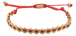 Lucky Elephant Red Woven Unisex String Bracelet