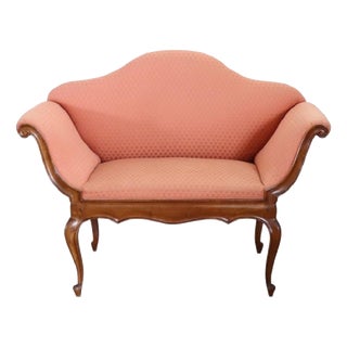 Louis XV Walnut Small Sofa, 1900s For Sale