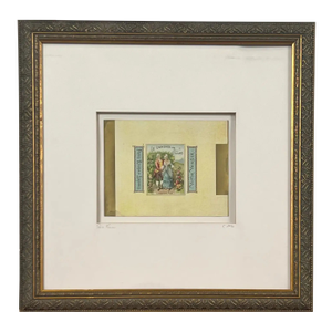 Victor Vissier French Soap Label Framed W/ Coa , 1940's 1940