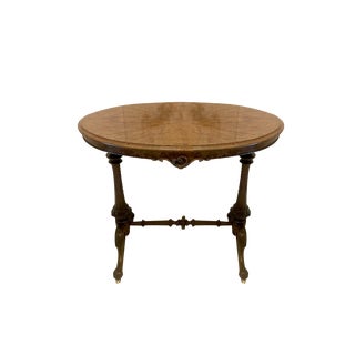Antique Victorian Inlaid Burr Walnut Lamp Table, 1860 For Sale