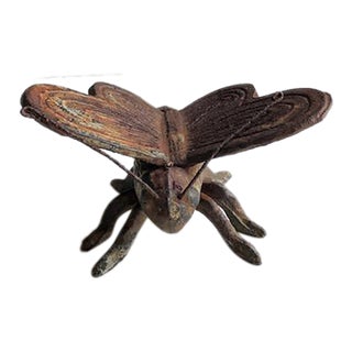 Mid 20th Century Iron Butterfly Outdoor Figurine For Sale