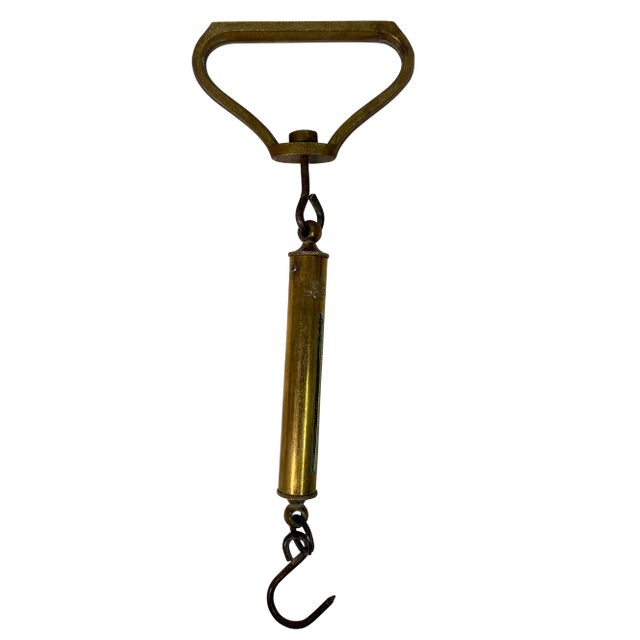 Antique Brass Salter 30 Lb. Spring Balance Fishing Scale From England For Sale