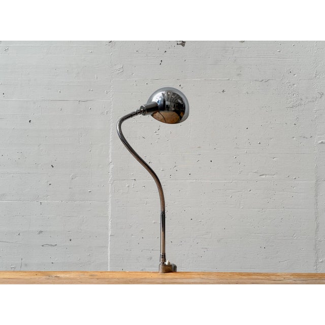 Space Age Chrome Clamp Lamp with Gooseneck, 1970s For Sale - Image 4 of 16