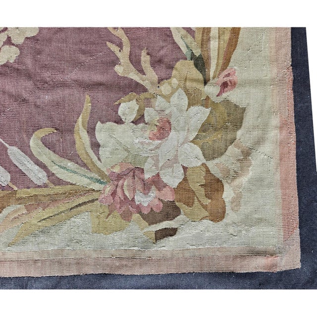 19th Century Floral French Antique European Aubusson Napoleon III Carpet Rug For Sale - Image 9 of 9