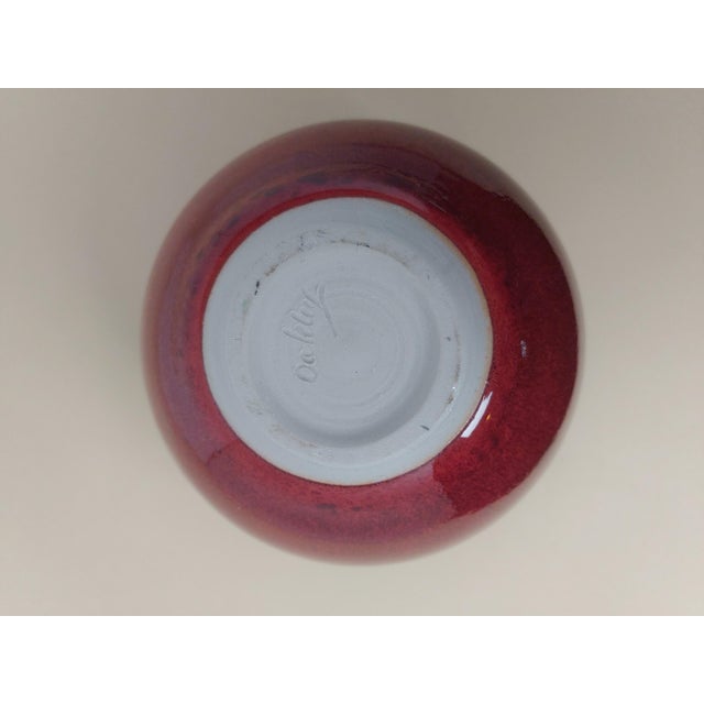 1980s Red Glazed Pottery Vase by Sid Oakley For Sale - Image 4 of 5