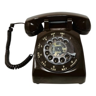 Vintage Comdial Model 500d Rotary Phone (1984) | Classic Retro Brown Desk Telephone | Tested & Working Mid-Century Decor For Sale