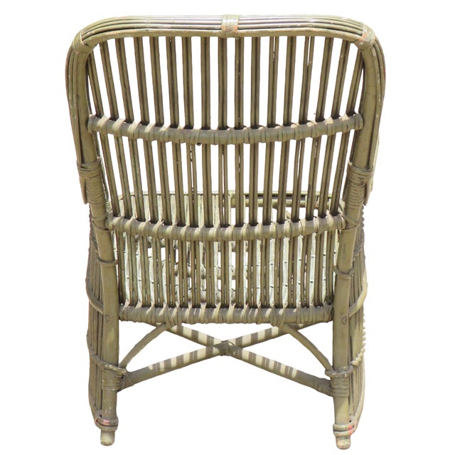 1930s Art Deco Painted Wicker / Reed Chaise For Sale - Image 4 of 5