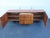 Mid-Century Modern Mid Century Modern Long Glass Top Walnut Sideboard Credenza Dresser Buffet 6667 For Sale - Image 3 of 18