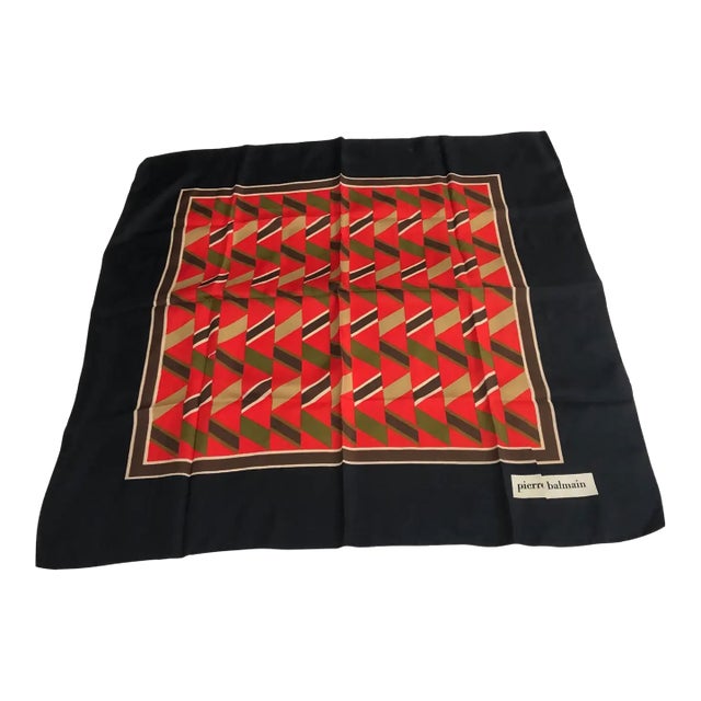 1970s Vintage Pierre Balmain Silk French Foulard For Sale