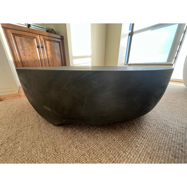 Gray Restoration Hardware Suar Wood Low Table Coffee Table For Sale - Image 8 of 9