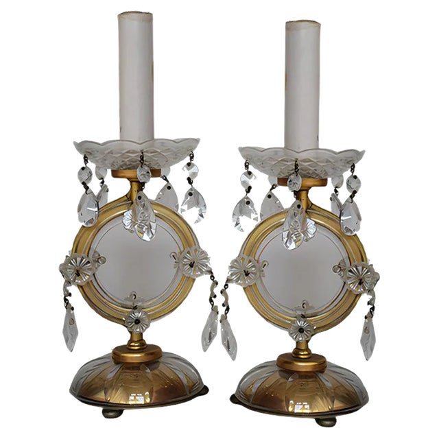 Viennese Crystal Glass Table Lamps from Lobmeyr, 1950s, Set of 2 For Sale