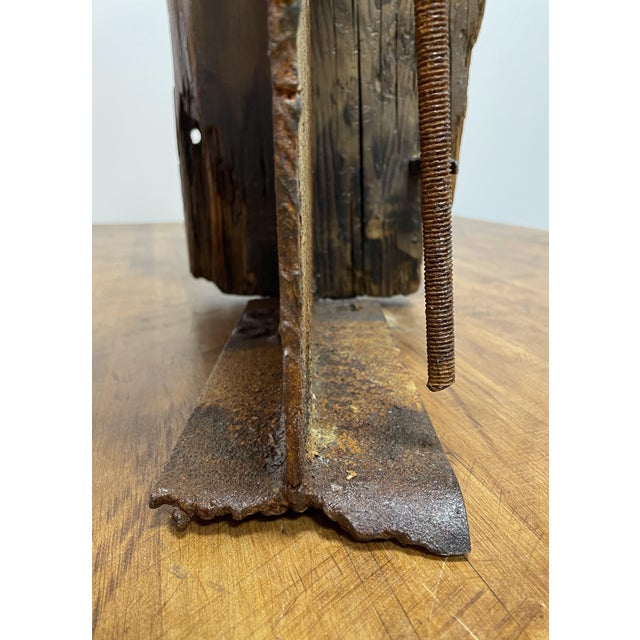 Vintage Mid-Century Modern Steel Beam and Driftwood Sculpture - Circa 1950’s For Sale - Image 18 of 18