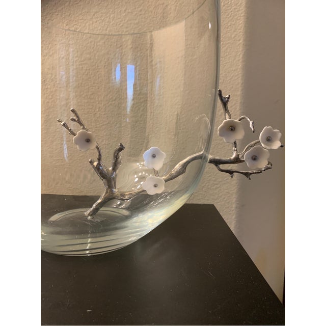 This is the large version of a glass cherry blossom bowl by French designer Vanessa Mitranii. The metal cherry blossom...
