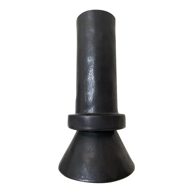 Leanne Ford for Crate & Barrel Black Chimney Vase For Sale