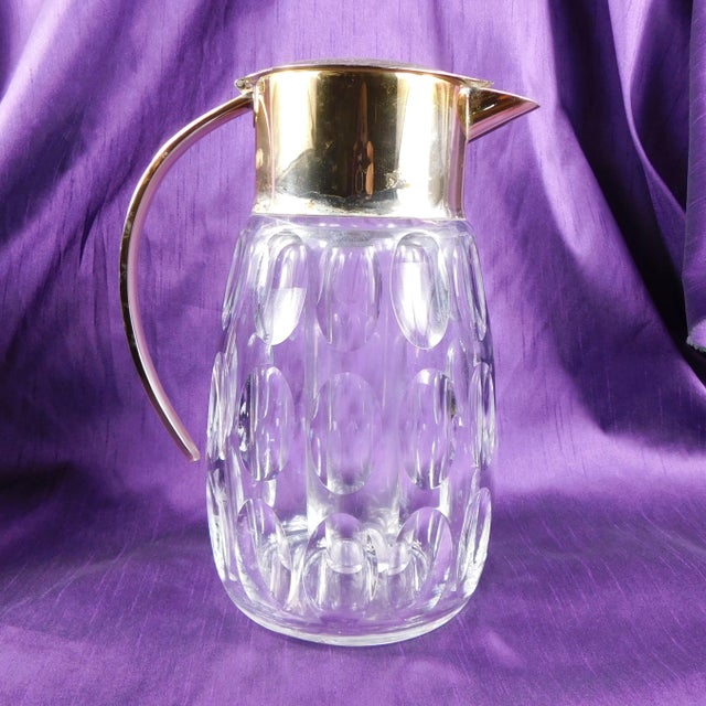 1940s Large Crystal Wine Decanter With Ice Insert For Sale - Image 4 of 9